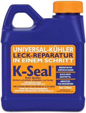 K-Seal Plastic Permanent COOLANT Leak Repair Liquid 236Ml - Stop Radiator Leak, Head Gasket Repair,Block/Head Sealer-No Draining/No Flushing,for All Cars, Light Trucks, Heavy Trucks & Buses, 1 Can