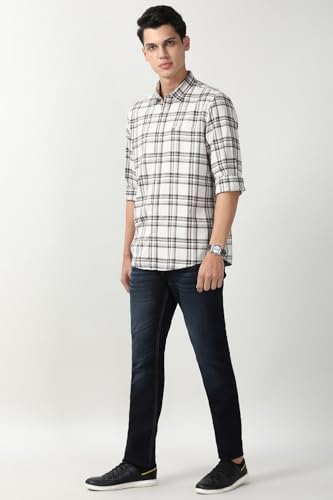 Image of Peter England Men's Checkered Shirt | 100% Cotton