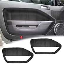 2PCS Door Panel Cover Compatible with Ford Mustang 2005-2009 Left and Right Vinyl Leather Insert Cards Protector Trim Black Only Leather Part