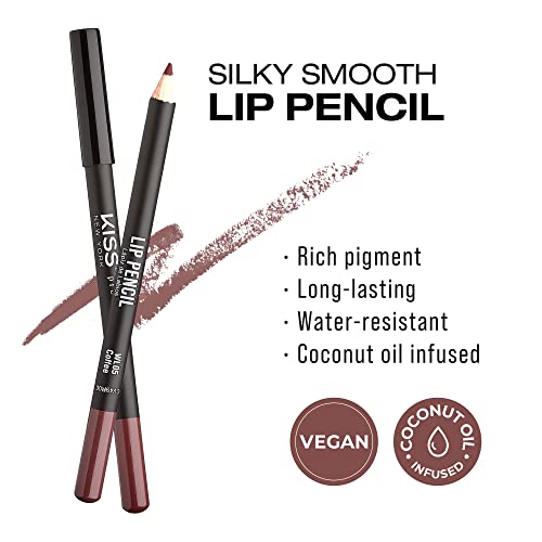 Image of Kiss New York Professional Slim Long-Wear Lip Liner Pencil, Matte Finish