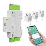 eMylo Medidor de Energía Inteligente Zigbee 3 Fases 120A, Transformador de Corriente con Núcleo Dividido, Monitorización en Tiempo Real, Protección y Medición de Consumo Eléctrico