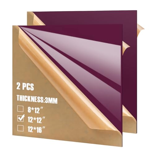 Image of 2-Pack Dark Purple Cell Cast Acrylic Sheets, 11.8x11.8 x 1 /8 in | Pastel Color, Glossy /Matte Finish for Laser Cutting, Engraving & DIY Crafts