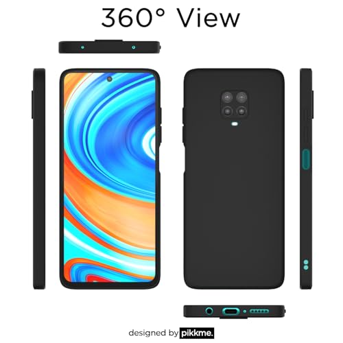 Image of Outlouders Back Cover for Redmi Note 9 Pro /Note 9 Pro Max /Poco M2 Pro /Note 10 Lite | Camera Protection | Durable Soft Matte Silicone Bumper Case (Black)