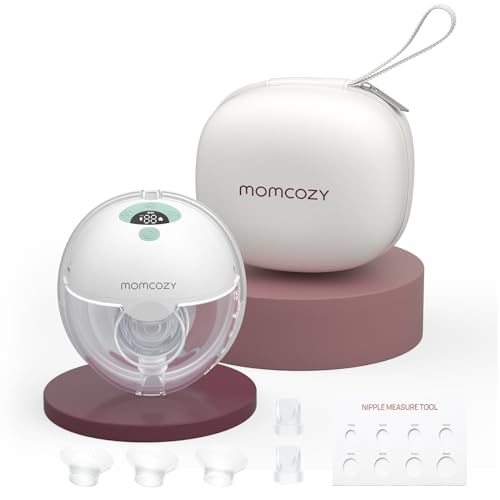 Image of Momcozy Breast Pump Hands Free M5, Wearable Breast Pump of Baby Mouth Double-Sealed Flange with 3 Modes & 9 Levels, Electric Breast Pump Portable - 24mm, 1 Pack Field Green