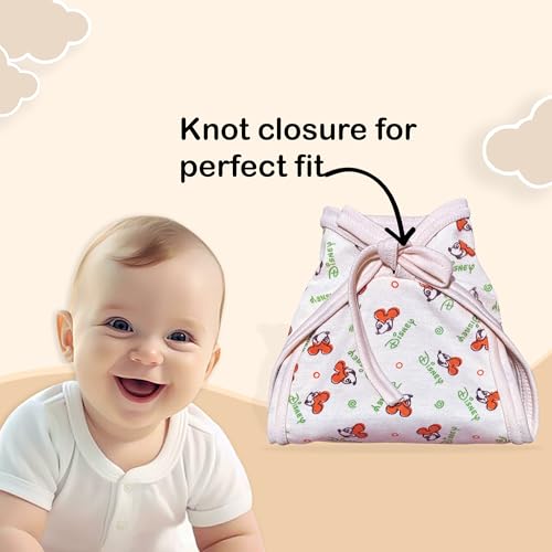 Image of MOM & SON Newborn Baby Cotton Nappy Langot for Boys & Girls | Soft Reusable Cloth Diaper with Tie Knot |Adjustable Washable & Reusable diaper | Unisex Infant Underwear | baby essentials Breathable Skin-Friendly Nappy - 0-6 Months