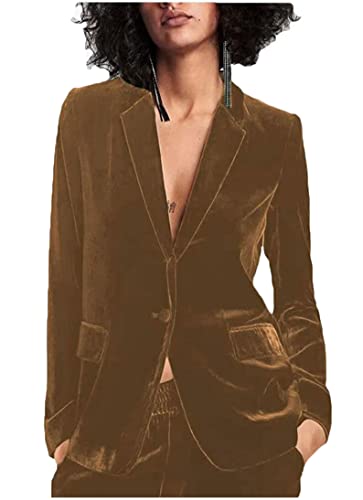 2 PC Velvet Women's Suit Peak Lapel Office Lady Suit Women Suit for Work Professional