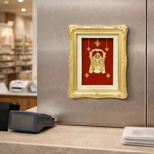 Image of EKA Divine Series - Balaji 24kt Gold Foil Frame | Vastu Positive Artwork for Wealth, Peace & Devotion | Religious Decorative Gift for Home, Housewarmings,Office & Pooja Room (7.5 cm x 9 cm)