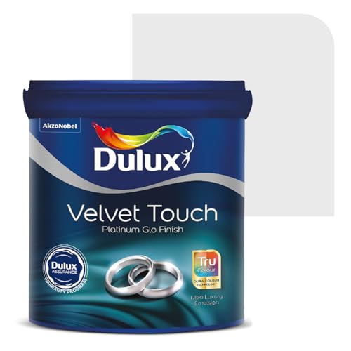Image of Dulux Platinum Glo Super Premium Interior Emulsion Paint For Walls With 6 Years Warranty| Rich Matte Finish | Dirt & Dust Resistant | Smooth Colors, White(1 Litre,Crystal)