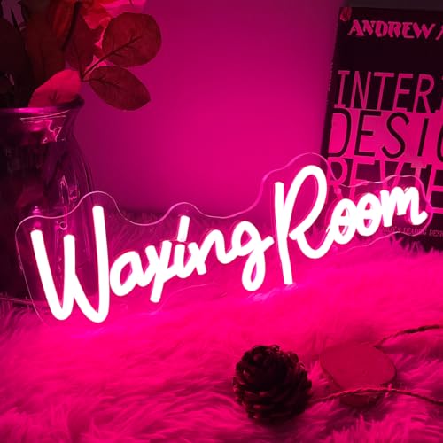 Image of Waxing Room Neon Sign For Spa Beauty Room Nail Brows Lashed Salon Studio LED Wall Art Decor For Business Stores Logo Barber Shops Led Word Indoor Custom Neon Lights 5V USB Powered Pink 40x13.3 cm