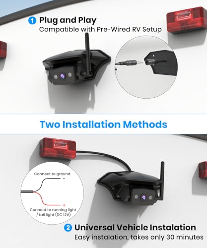 Image of AUTO-VOX RV Backup Camera Wireless Plug and Play Compatible with Most RV