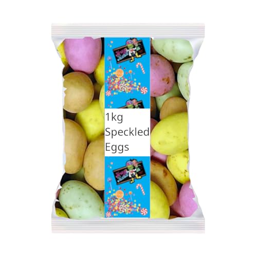 Krazy Kandi Chocolate Speckled Mini Eggs - 1kg Bulk Bag | Delicious Milk Chocolate Candy with Crispy Shell | Perfect for Baking Parties and Decor