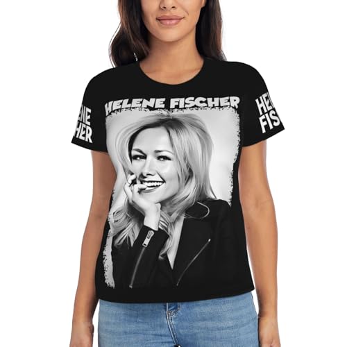Helene Fischer T-Shirt Damen Kurzarm – Fan Merchandise – Sommer Oberteil für Freizeit & Konzert – Geschenk für Frauen und Fans,Small