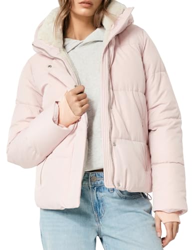 Wyeysyt Women's Cropped Puffer Jacket Winter Faux Fur-Lined All-Weather Quilted