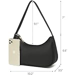 Afashor Shoulder Bags for Women Vegan Leather Hobo Sling Tote Handbag Retro Clutch Purse with Zipper Closure - Image 2
