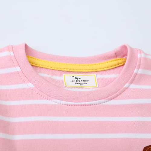 Girls Long Sleeve Dress Casual Cartoon Appliques Jersey Dresses 2-7T3