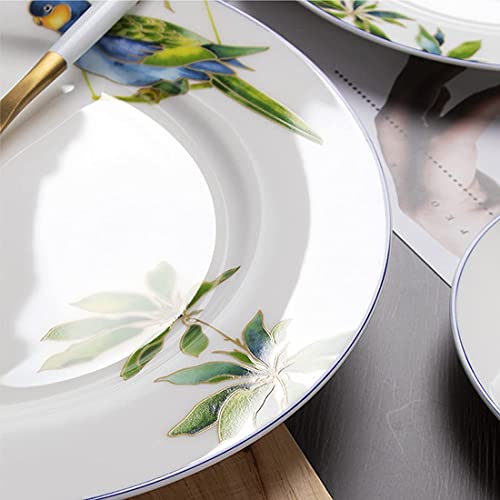 48-Piece Dinnerware Sets, Parrot Theme Series Bone China Dishes Set, Tableware Set, Plate And Bowl Set, Family Party Service For 8 #TOP5