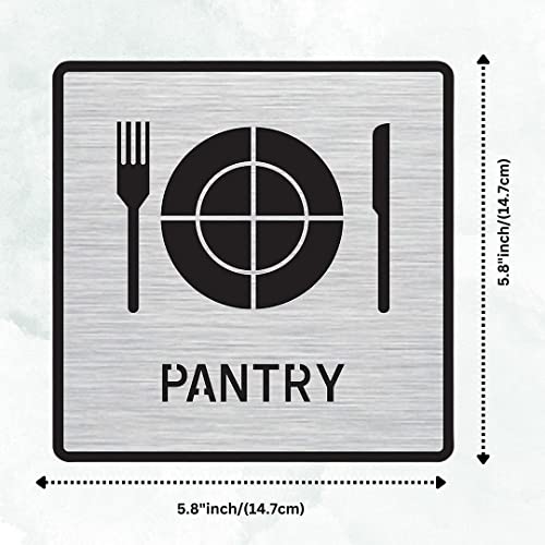 Image of CVANU 1pc Silver Acrylic PANTRY Self-Adhesive Sign Board for Office /Hospital /Cafe Sign Board c79