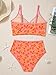 Herseas Women Bikini Sets Two Piece Metal Ring High Waisted Swim Suits Cutout Floral Print Full Coverage Bathing Suit Modest Beach Vacation Outfits Trendy Pool Party Outfits Large