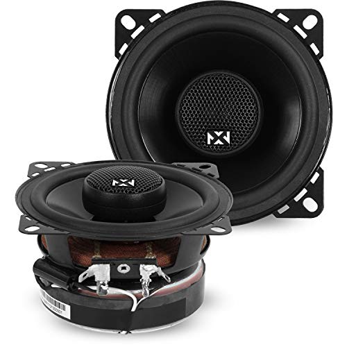 NVX® VSP4 4″ Premium Car Speakers, 450W Max, 150W RMS, 2-Way Coaxial w/ 1″ Silk Dome Tweeters & Built-in X-Overs, Easy to Install in Cars/Trucks/Doors (Pair)