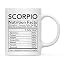 Cancer Zodiac Coffee Mug - 11oz Ceramic Horoscope Cup With Nutritional Facts Design, Perfect Birthday Or Christmas Gift