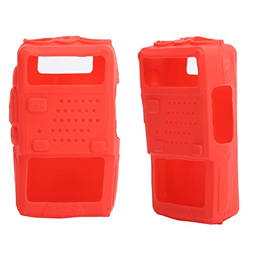 Tgoon Walky Talky Cover, Quality Silicone Walkie Talkie Protective Case Cover Security Offices Radios Long Range with Gel Soft Case for Baofeng Uv ? 5r (Red)