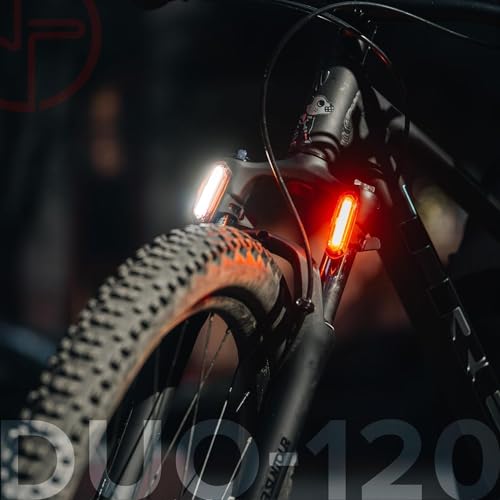 DUO-120 RED & White LED USB Bike Light Strobe Flashing Front or Rear Safety Warning Road Bike, Mountain Bike, BMX (DUO-120 - RED/White 2packs) - Thumbnail 4