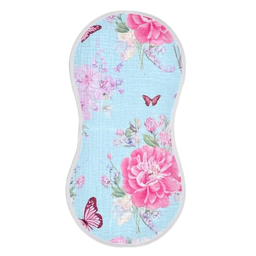 Flowers Butterflies Romantic Burp Cloths for Babies Burp Rag Cotton Spit Up Rag for Infant Newborn Baby2