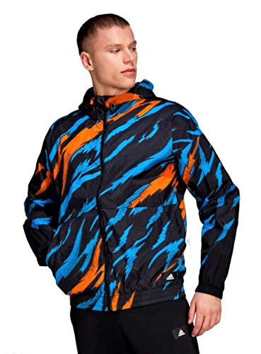 Adidas Men's Trvl Tiger Camo Windbreaker, Black, Small #TOP23
