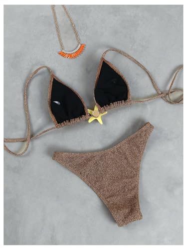 SOLY HUX Women's Sexy Halter Triangle Bikini Set Tie String Swimsuit High Cut Thong Two Piece Bathing Suit2