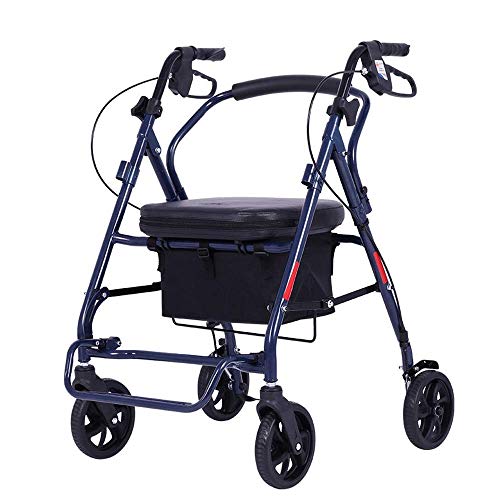 SOVORM Andador con ruedas de aluminio con cojín para transporte médico, respaldo bidireccional, andador móvil para ancianos, doble comodidad, el nuevo