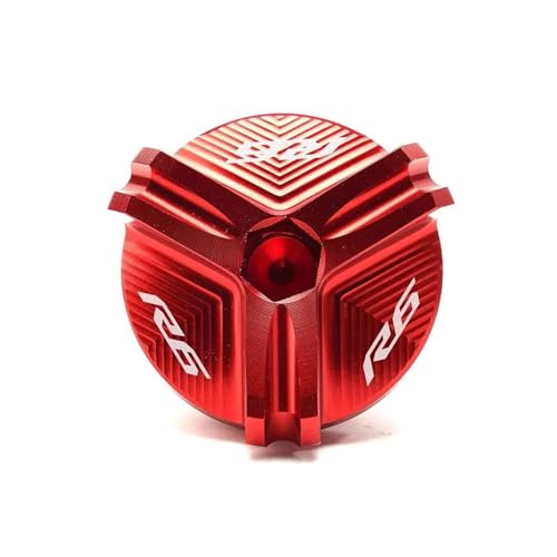 Couvercle de bouchon d'huile CNC pour moto Yamaha YZF R6 et R7 rouge