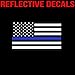 Reflective Thin Blue Line Decal - 3x5 in. American Flag Decal for Cars and Trucks, Support Police and Law Enforcement Officers (3 Pack)