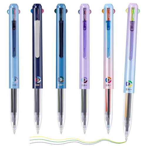 Set de 6 bolígrafos retráctiles multicolor 0.5 mm