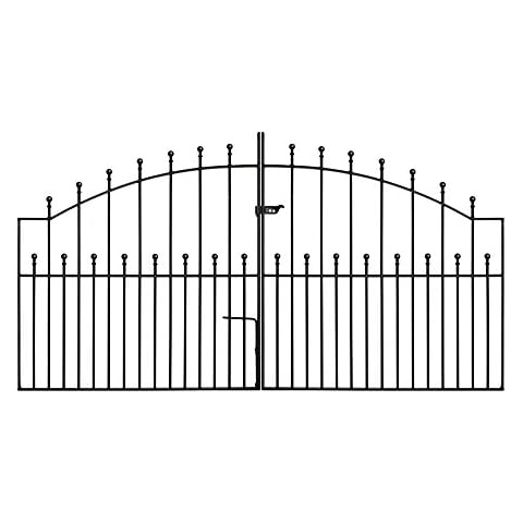Manor Arched Ball Top Driveway Gates 3048mm (10ft) GAP x 1220mm High wrought iron dual swing metal gate MAZP19 Cover