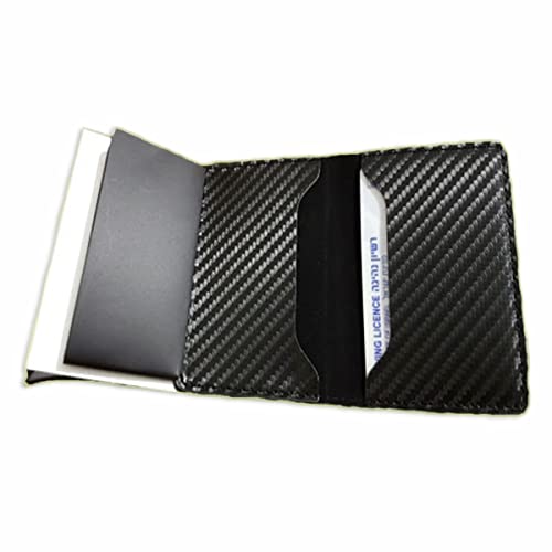 Carteira de Carbono Prateada com Porta Cartões Dinheiro Slim Minimalista Praticidade Útil Ocupa Pouc