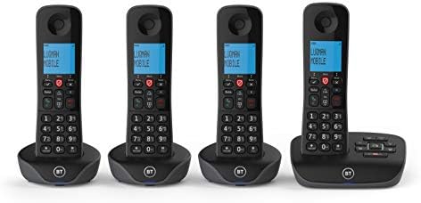 BT Essential Cordless Home Phone with Nuisance Call Blocking and Answering Machine, Quad Handset Pack