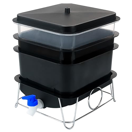 HCGADON 3-Tray Worm Farm Composting Bin with Tools