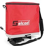 Salcod 25LB Bag Seed Spreader for Lawn, Adjustable Handheld Fertilizer Spreader with Shoulder Strap, Broadcast Grass Seed Spreader for Lawn Care, Garden Seeding, Yard Fertilizing