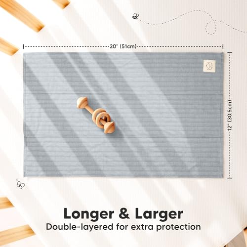 KeaBabies 6-Pack Baby Burp Cloths for Boys and Girls and Baby Hair Brush and Comb Set - Large Burp Cloths, Burping Clothes for Newborn - Wooden Brush with Soft Goat Bristle3