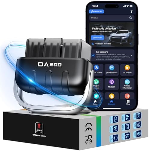 OBD2 Diagnosegerät Bluetooth, Auto Diagnose Codeleser Scanner, OBD Diagnosewerkzeuge mit Motorinspektion, Abgasuntersuchung, AI-Wartungshandbuch, Echtzeit-Daten und PDF-Bericht...