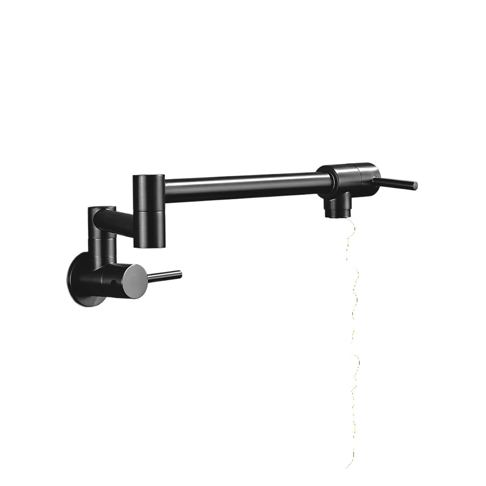 Robinet laiton de cuisine or brossé au design mural exclusif