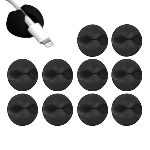 Paquete de clip de gestión de cables - portero de cables para oficina, hogar y automóvil | Organizadores de cables adhesivos duraderos para oficina, soluciones ordenadas para la gestión de cables