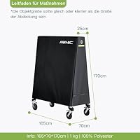 Awnic Tischtennisplatte Abdeckung 420D Outdoor Pingpong Schutzhülle Tischtennis Abdeckhaube Reißfest Wasserdicht Winddicht UV-Beständiges 165X (25/70) X170cm – Ansicht 2