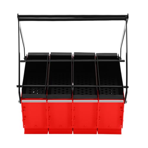 fagauhds Newspaper Briquette Maker, Paper Log Fire Free Eco Recycle Paper Burner for Heating Fire Stove Home Tool, 4 Grids,Many Small Holes,for Indoor Outdoor Home Garden Newspaper (Red)