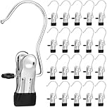 Skroad 20 Pack Hanging Clip, Stainless Steel Boot Hanger for Closet Organizer, Clothes Pins Laundry Clip for Hanging Jeans, Pants, Towel, Hat, Wigs, Sock, Blanket, Rugs, Scarves