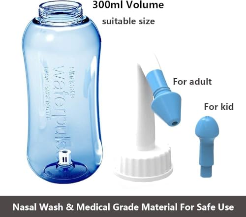 Image of (PACK OF 1) Nasal Yoga Nasal Wash Bottle Neti Pot Sinus Rinse Bottle Nasal Wash Bottle Nose Allergy Cleaner Pressure Nasal Irrigation System for Adult & Kid 300ML