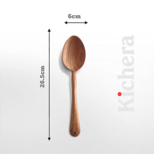 Image of Kichera Neem Wood Compact Ladle, Spatula, Flip Dosa /Roti /Chapati | Kitchen Tools | No Harmful Polish | Naturally Non-Stick | Handmade (Set of 5-1)