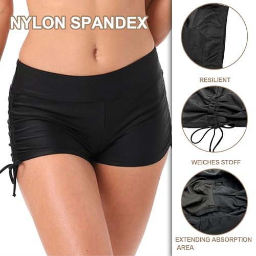 TUONYIS Pantalon de Natation pour Femme Filles, Maillot de Bain Noir, Maillot de Bain à Séchage Rapide, Pantalon de Bain Short de Natation pour Plage, Piscine, Parcs Aquatiques – vue 4
