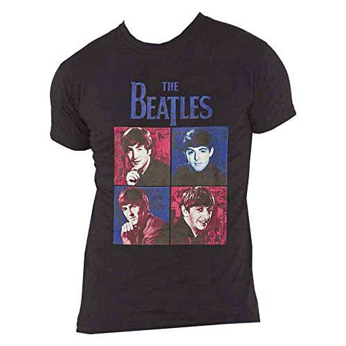 Rock Off officially licensed products The Beatles T Shirt Portraits Band Logo Nouveau Officiel Homme Noir - Les Beatles, Paul McCartney, John Lennon, RIngo Starr, George Harrison Rock Off officially licensed products The Beatles T Shirt Portraits Band Logo Nouveau Officiel Homme Noir – Image 5