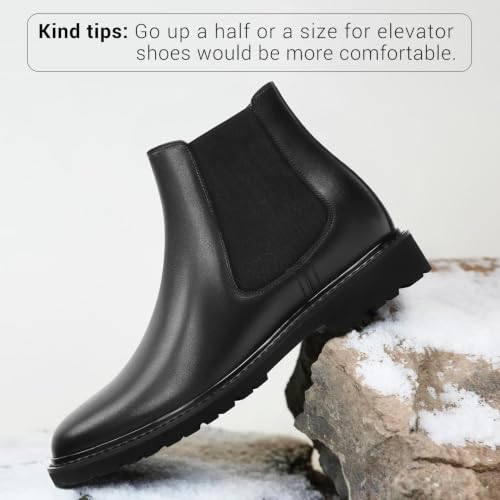 Image of CHAMARIPA Men's Invisible Height Increasing Boots - 3.15 inch Taller | Premium Calfskin Upper, Elastic Side Panels For Easy Slip-On, Suitable For Office Work & Daily Occasions